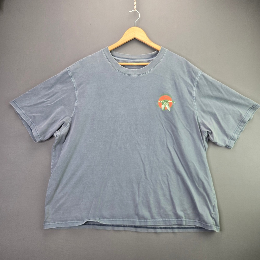Old Navy Yellowstone T-Shirt XXL Blue Garment Dyed Duck Graphic Tee Vintage